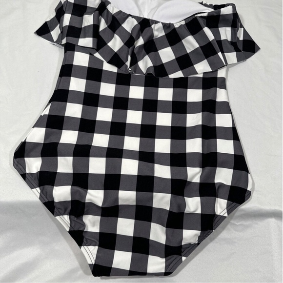 NWT $165 Kate Spade NY‎ [ Small ] Shoreside Plaid Ruffle One Piece Swimsuit - Picture 10 of 11